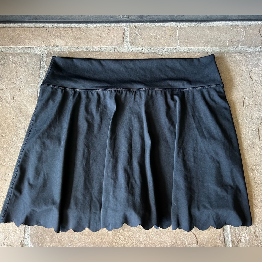 aerie Black Scalloped Hem Skirt